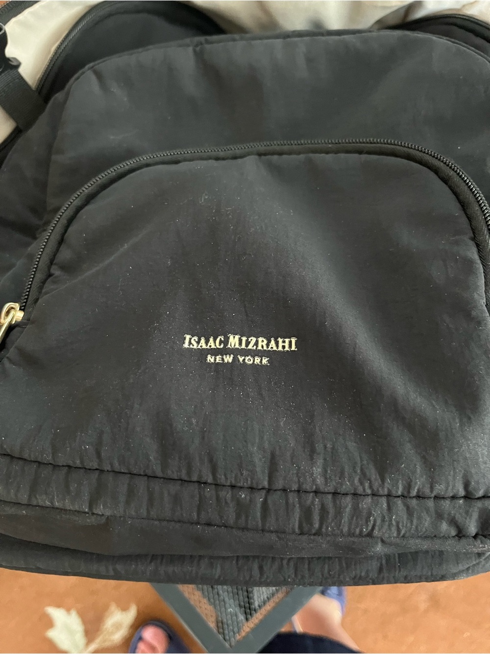 Isaac Mizrahi Black Nylon Daypack with Gold Hardware with cold lunch box - Picture 6 of 7